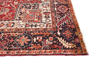Vintage Red Geometric 8X12 Heriz Persian Rug