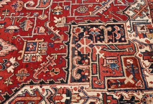 Vintage Red Geometric 8X12 Heriz Persian Rug