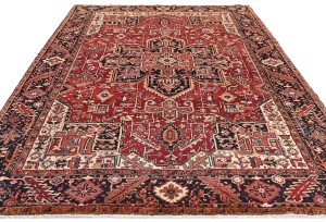Vintage Red Geometric 8X12 Heriz Persian Rug