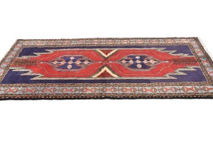Vintage Tribal Geometric 3'6X6'6 Hamedan Persian Rug