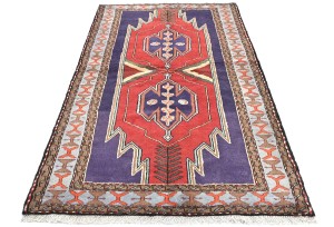 Vintage Tribal Geometric 3'6X6'6 Hamedan Persian Rug