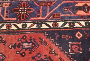 Vintage Tribal Geometric 4X7 Hamedan Persian Rug