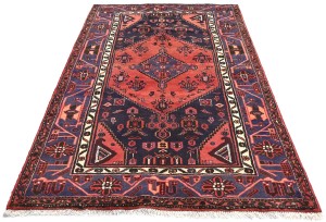 Vintage Tribal Geometric 4X7 Hamedan Persian Rug