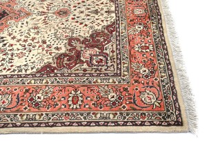 Vintage Cream Traditional 5X7 Tabriz Persian Rug