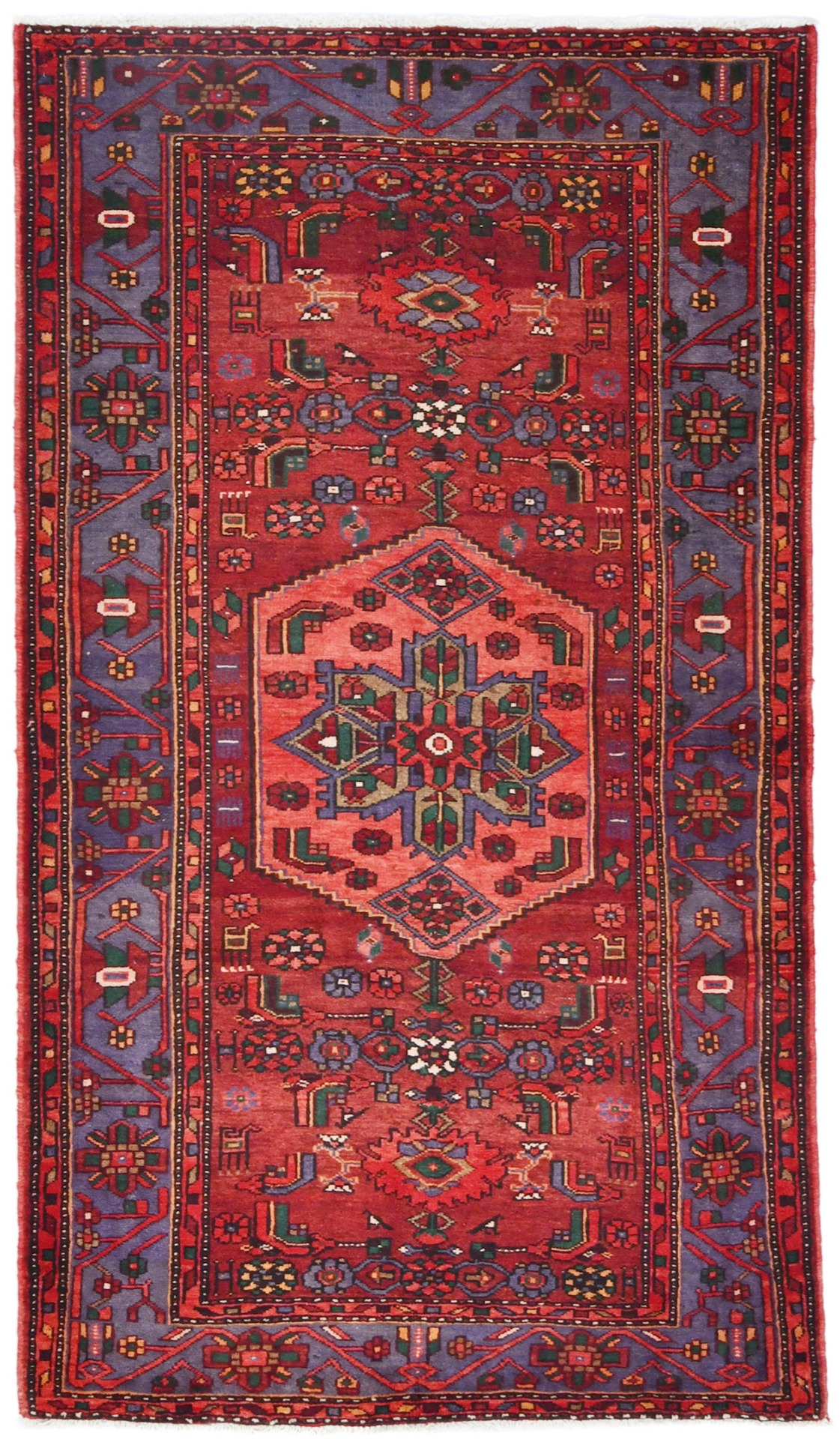 Vintage Tribal Red 4'5X8'0 Hamedan Persian Rug