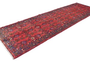 Vintage Red Tribal 3'2X10'7 Hamedan Persian Runner Rug
