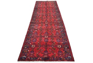 Vintage Red Tribal 3'2X10'7 Hamedan Persian Runner Rug