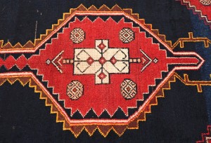 Vintage Purple-navy Tribal 3'5X9'8 Hamedan Persian Runner Rug
