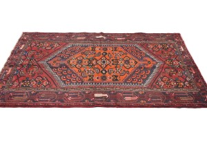 Vintage Plum Tribal 4X6 Hamedan Persian Rug