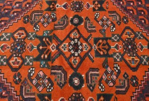 Vintage Plum Tribal 4X6 Hamedan Persian Rug