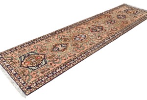 Vintage Pale Pink Tribal 2'4X9'2 Karajeh Persian Runner Rug