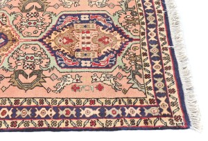 Vintage Pale Pink Tribal 2'4X9'2 Karajeh Persian Runner Rug