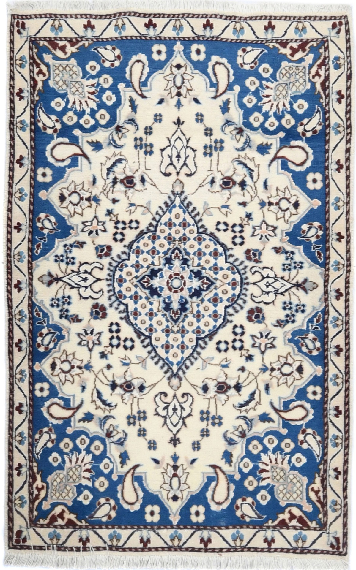 Semi Antique Floral Classic 2'8X4'2 Nain Persian Rug