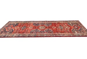 Semi Antique Red Tribal 4X10 Hamedan Persian Runner Rug