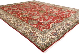 Vintage Red Traditional 10X12'6 Tabriz Persian Rug