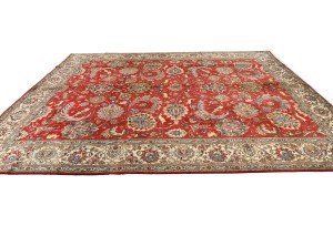 Vintage Red Traditional 10X12'6 Tabriz Persian Rug
