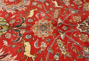 Vintage Red Traditional 10X12'6 Tabriz Persian Rug