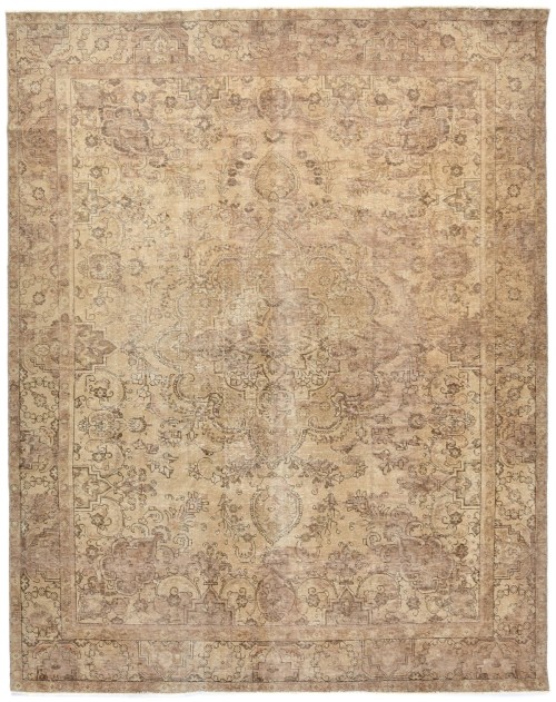 Antique Muted Floral 9'5X12 Distressed Vintage Oriental Rug