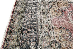 Antique Muted Floral 8X11 Distressed Vintage Oriental Rug
