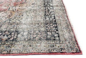 Antique Muted Floral 8X11 Distressed Vintage Oriental Rug