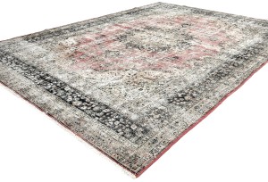 Antique Muted Floral 8X11 Distressed Vintage Oriental Rug