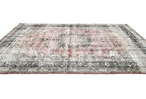 Antique Muted Floral 8X11 Distressed Vintage Oriental Rug