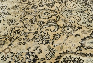 Antique Muted Floral 6'4X9'6 Distressed Vintage Oriental Rug