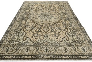 Antique Muted Floral 6'4X9'6 Distressed Vintage Oriental Rug