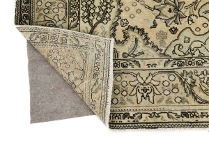Antique Muted Floral 6'4X9'6 Distressed Vintage Oriental Rug