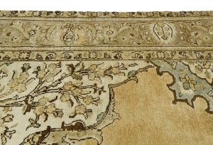 Semi Antique Muted Floral 7X10 Distressed Vintage Oriental Rug