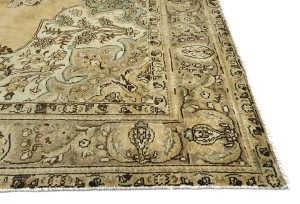 Semi Antique Muted Floral 7X10 Distressed Vintage Oriental Rug