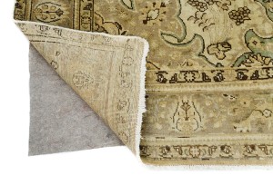 Semi Antique Muted Floral 7X10 Distressed Vintage Oriental Rug