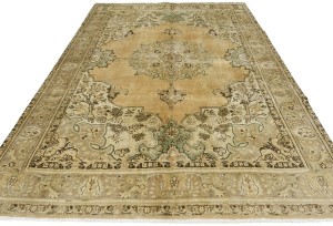 Semi Antique Muted Floral 7X10 Distressed Vintage Oriental Rug
