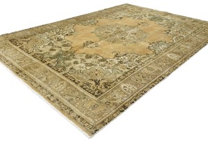 Semi Antique Muted Floral 7X10 Distressed Vintage Oriental Rug