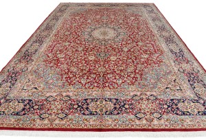 Vintage Traditional Floral 9'7X13'6 Kerman Persian Rug