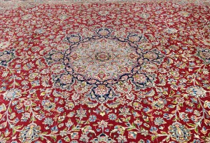 Vintage Traditional Floral 9'7X13'6 Kerman Persian Rug