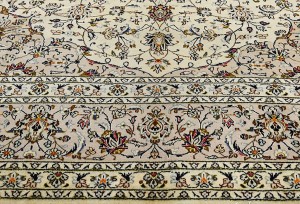 Vintage Cream Traditional 10X13 Kashan Persian Rug