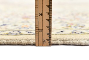 Vintage Cream Traditional 10X13 Kashan Persian Rug