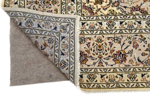 Vintage Cream Traditional 10X13 Kashan Persian Rug