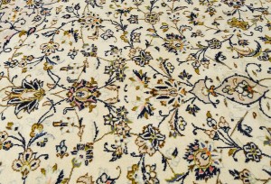 Vintage Cream Traditional 10X13 Kashan Persian Rug