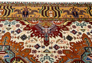 Vintage Cream Traditional 7x10 Tabriz Persian Rug
