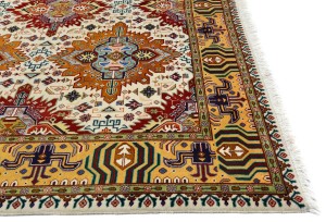 Vintage Cream Traditional 7x10 Tabriz Persian Rug