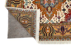 Vintage Cream Traditional 7x10 Tabriz Persian Rug