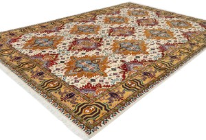 Vintage Cream Traditional 7x10 Tabriz Persian Rug