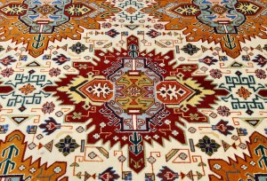 Vintage Cream Traditional 7x10 Tabriz Persian Rug