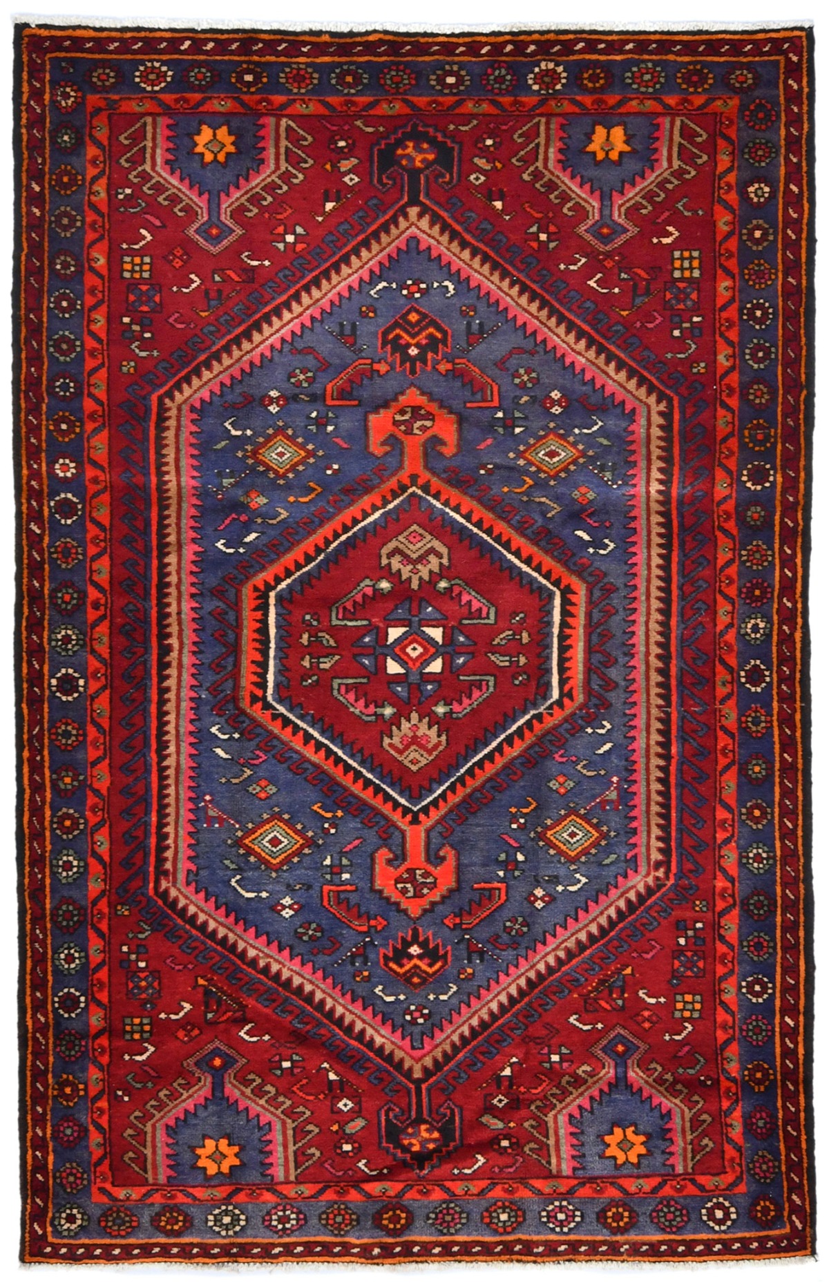 Semi Antique Red Tribal 5X7 Hamedan Persian Rug