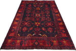 Vintage Red Tribal Floral 4X7 Hamedan Persian Rug