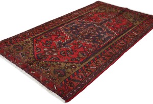 Vintage Geometric Red 3'6X6'3 Hamedan Persian Rug