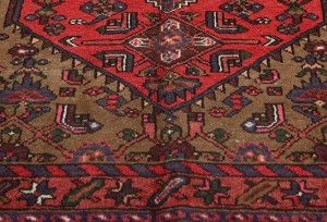 Vintage Geometric Red 3'6X6'3 Hamedan Persian Rug