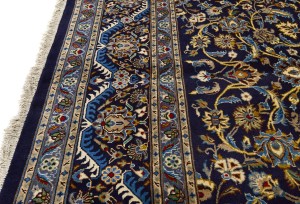 Vintage Dark Navy Traditional 10X13 Kashmar Persian Rug